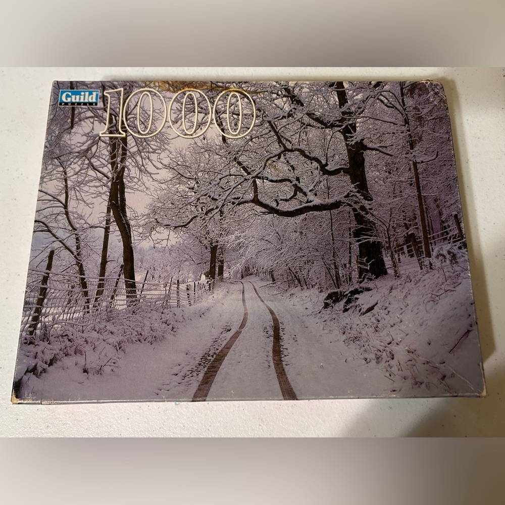 Guild 1000 Piece Through the Winter Woods Jigsaw Puzzle New Sealed 4710-16 1996